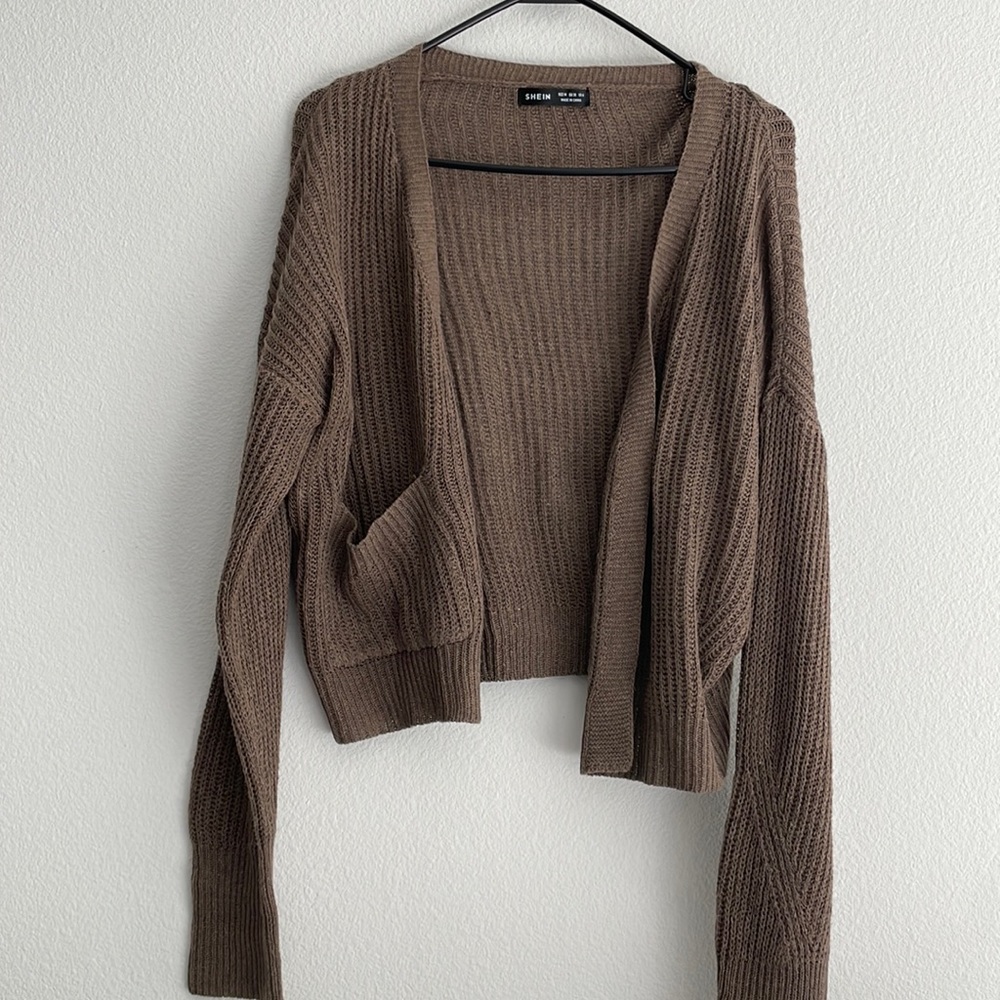 Shein Knit Cardigan - Brown